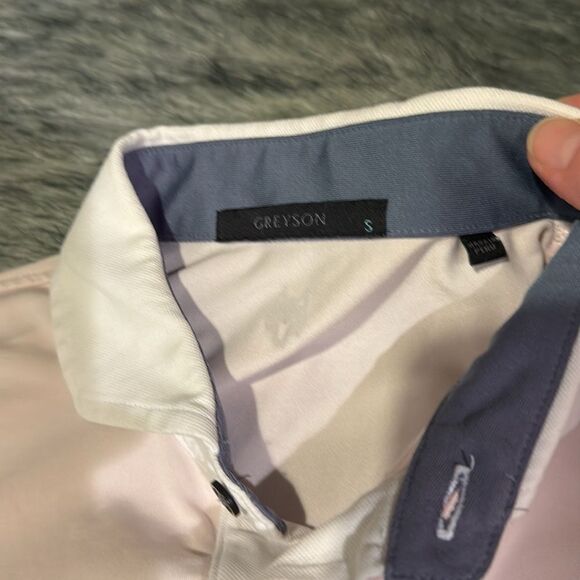 Greyson Light Pink Polo Shirt Size Small D28 - Picture 7 of 8